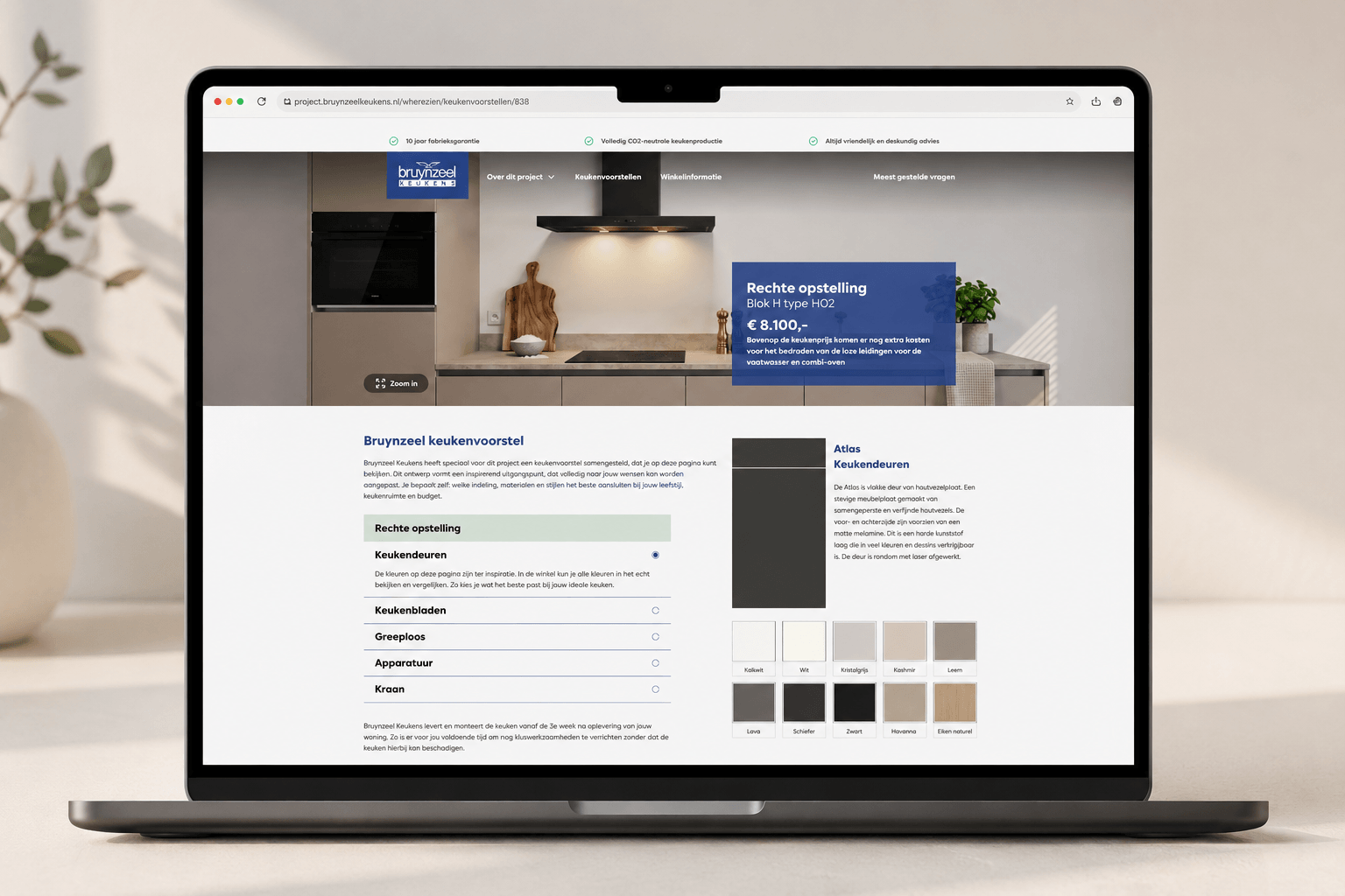 online projectomgeving keukenvoorstel